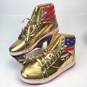 Trump Gold American Flag High Top Sneakers Mens Size 12 Limited Edition